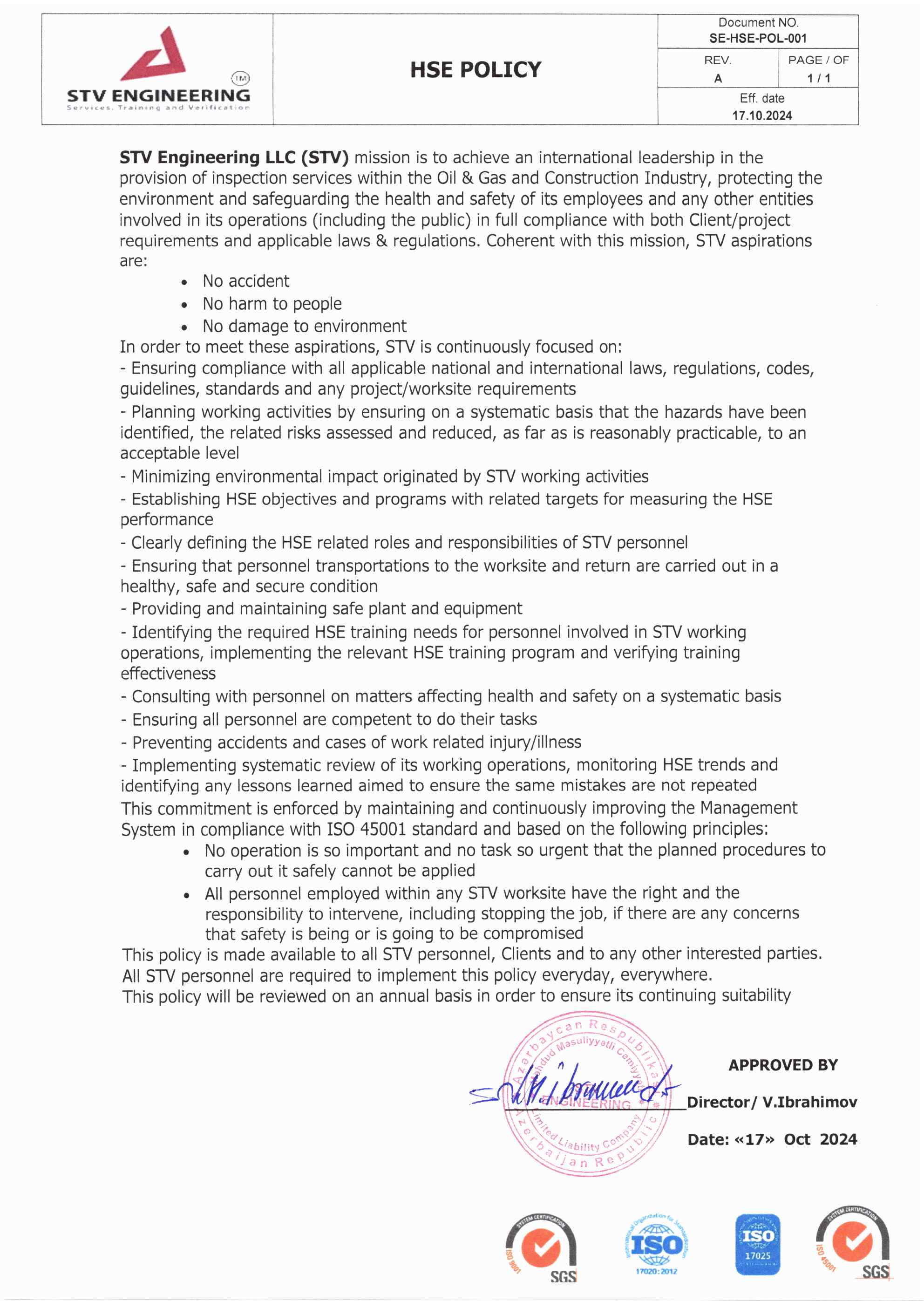 HSE Policy